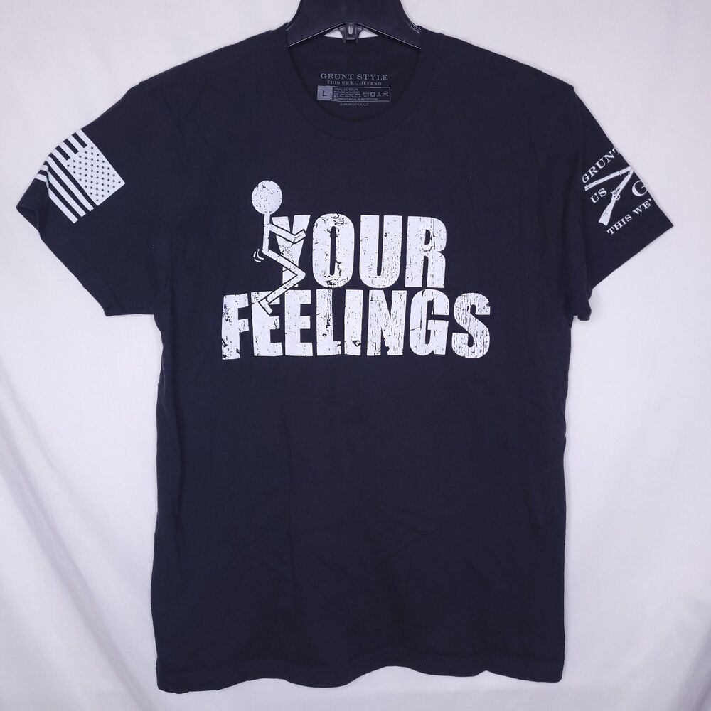 Grunt Style T Shirt Mens Large Black F Your Feelings Short Sleeve